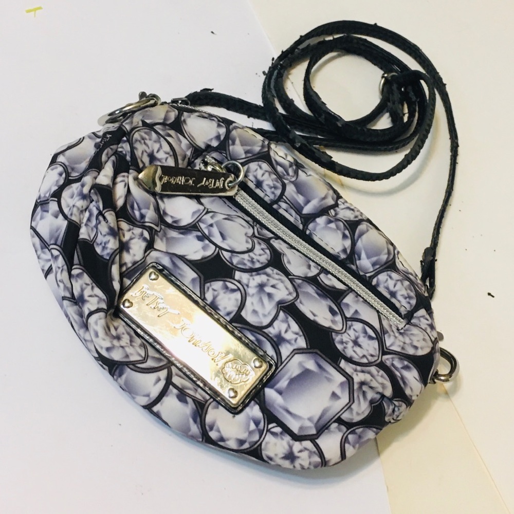 Betsey Johnson diamond print crossbody handbag